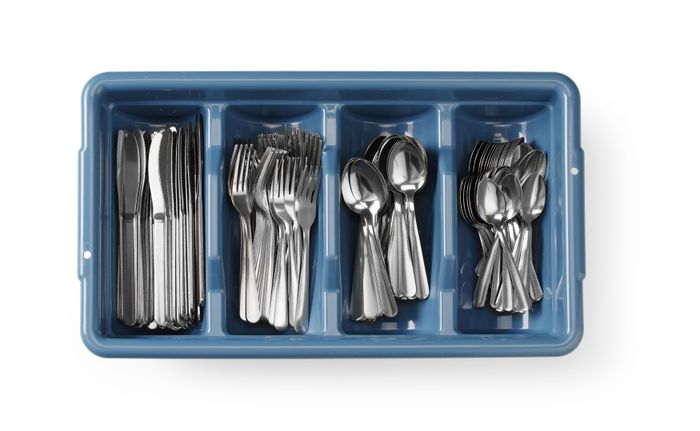 Bestekset met bestekbak, HENDI, Blauw, 525x300x(H)95mm, Rechthoekig — 766194