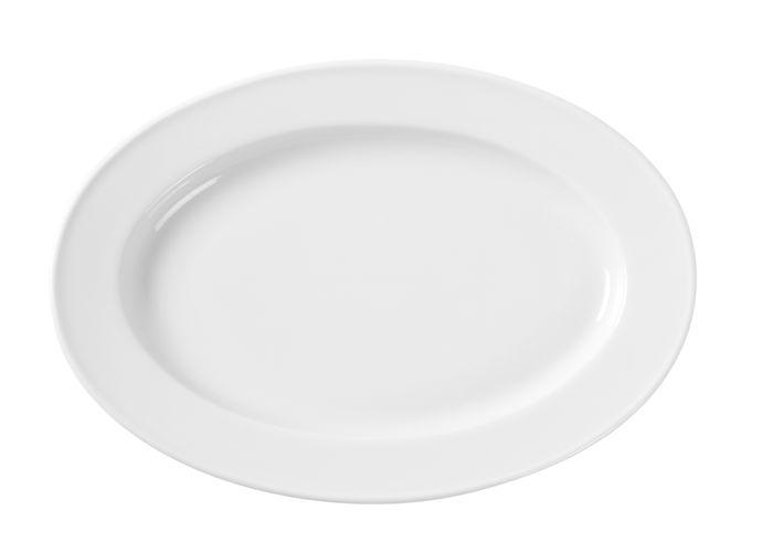 Schaal ovaal, HENDI, Wit, 340x240mm — 799444