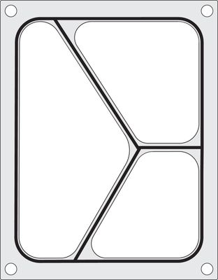 Matrice de scellage, HENDI, récipient en trois compartiments 227x178 mm — 805626