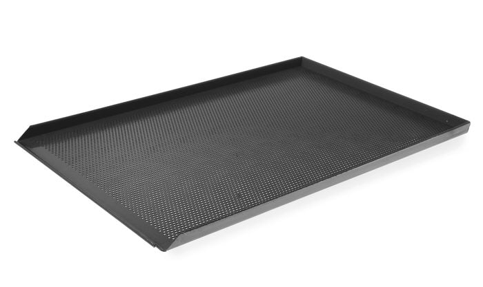 Tray, geperforeerd, anti-aanbak, 3 randen, HENDI, 600x400mm, Rechthoekig — 808221