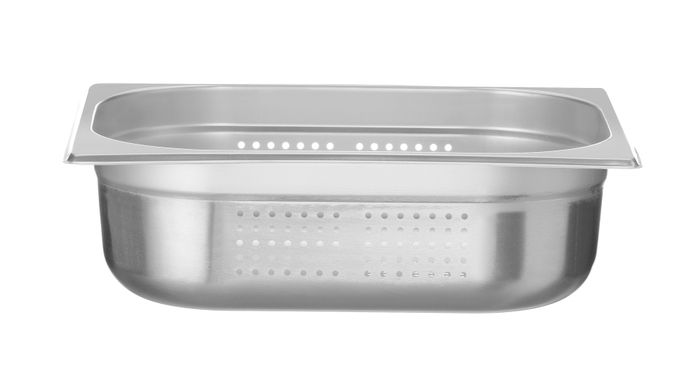 Bac GN 1/2, perforé, HENDI, Profi Line PLUS, GN 1/2, 6,5L, Argent, 325x265x(H)100mm — 818138