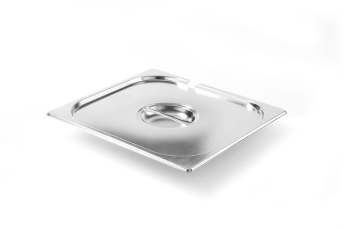 Couvercle pour bacs GN avec encoche pour cuillère, HENDI, Profi Line PLUS, GN 2/3, Argent, 354x325mm — 819005