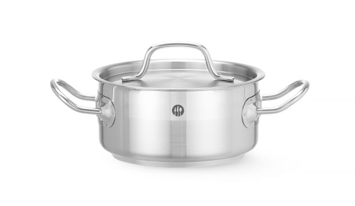 Kookpan laag - met deksel, HENDI, Profi Line, 1,5L, ⌀160x(H)75mm — 830000