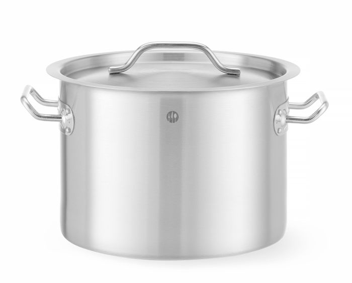 Kookpan middel - met deksel, HENDI, Budget Line, 9L, Zilver, ⌀250x(H)180mm — 832820