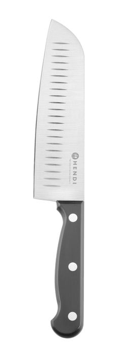 Couteau Santoku 180 mm, estampé, HENDI, Profi Line, Noir, (L)297mm — 844571
