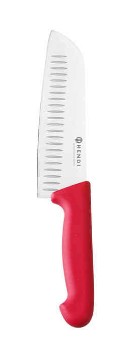 Couteau Santoku, 180 mm, HACCP, HENDI, Profi Line, Rouge, (L)295mm — 845288