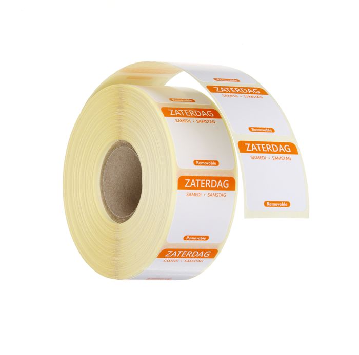 Étiquettes de sécurité alimentaire journalières, multi-usages, faciles à retirer, HENDI, Samedi, Orange, 1000 u., 25x25mm — 850527