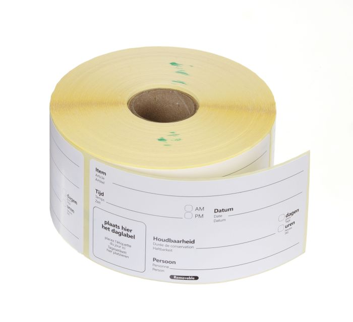 Étiquettes pour la surveillance des aliments, multi-usages, faciles à retirer, HENDI, Blanc, 500 u., 100x50mm — 850541