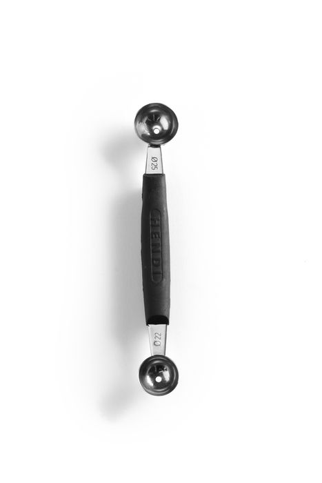 Cuillère à melon double, HENDI, ø 22-25 mm, Noir, (L)165mm — 856000