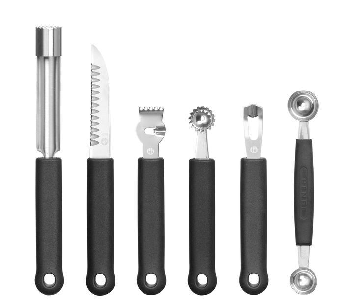 Trousse décoration - 6 pièces, HENDI, Noir, 280x100x(H)50mm — 856291