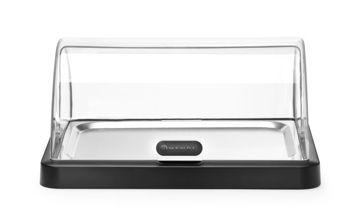 Koeldisplay met rolltop “Duo” UNIQ, HENDI, designed by Robert Bronwasser, Enkel, Zwart, 460x355x(H)220mm, Rechthoekig — 871805
