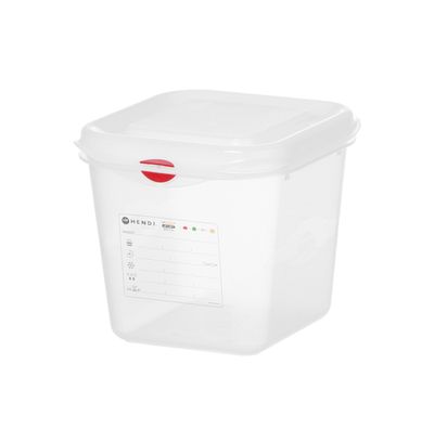 Bac GN 1/6, polypropylène, HENDI, GN 1/6, 2,6L, Transparent, 176x162x(H)150mm, Rectangulaire — 873175