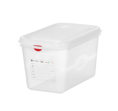 Container GN 1/4 polypropyleen, HENDI, GN 1/4, 4,3L, Transparant, 265x162x(H)150mm, Rechthoekig — 873212