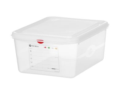Bac GN 1/2, polypropylène, HENDI, GN 1/2, 10L, Transparent, 325x265x(H)150mm, Rectangulaire — 873274