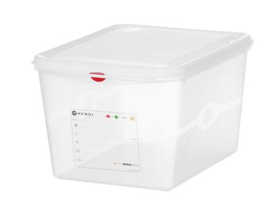 Bac GN 1/2, polypropylène, HENDI, GN 1/2, 12,5L, Transparent, 325x265x(H)200mm, Rectangulaire — 873281