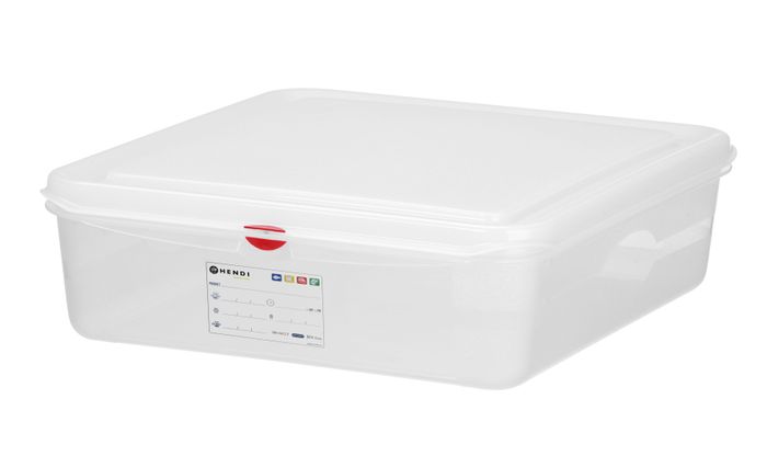 GN-bak 1/1, polypropyleen, HENDI, GN 1/1, 13L, Transparant, 530x325x(H)100mm, Rechthoekig — 873342