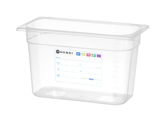 Bac Gastronorme 1/3, HENDI, GN 1/3, 7,8L, Transparent, 325x176x(H)200mm — 880258