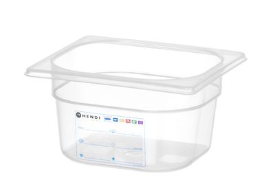 Bac Gastronorme 1/6, HENDI, GN 1/6, 1,6L, Transparent, 176x162x(H)100mm — 880470