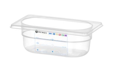 Bac Gastronorme 1/9, HENDI, GN 1/9, 0,6L, Transparent, 176x108x(H)65mm — 880562