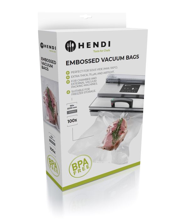 Sacs sous vide gaufrés, HENDI, 100 u., 150x250mm — 971017