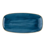 Assiettes oblongues Churchill Stonecast Java Blue 350mm x 187mm (lot de 6) — HR391