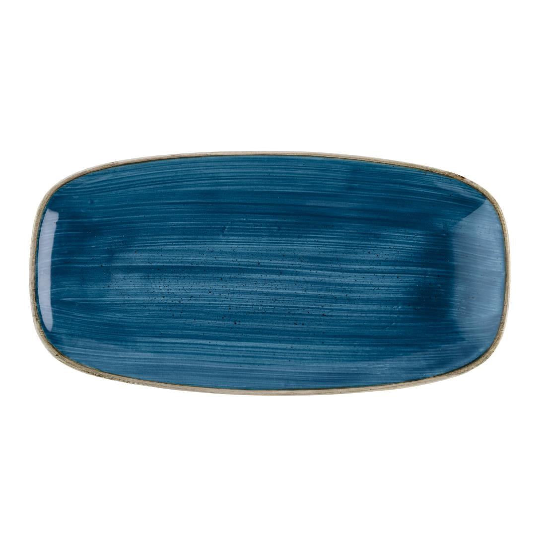 Assiettes oblongues Churchill Stonecast Java Blue 350mm x 187mm (lot de 6) — HR391