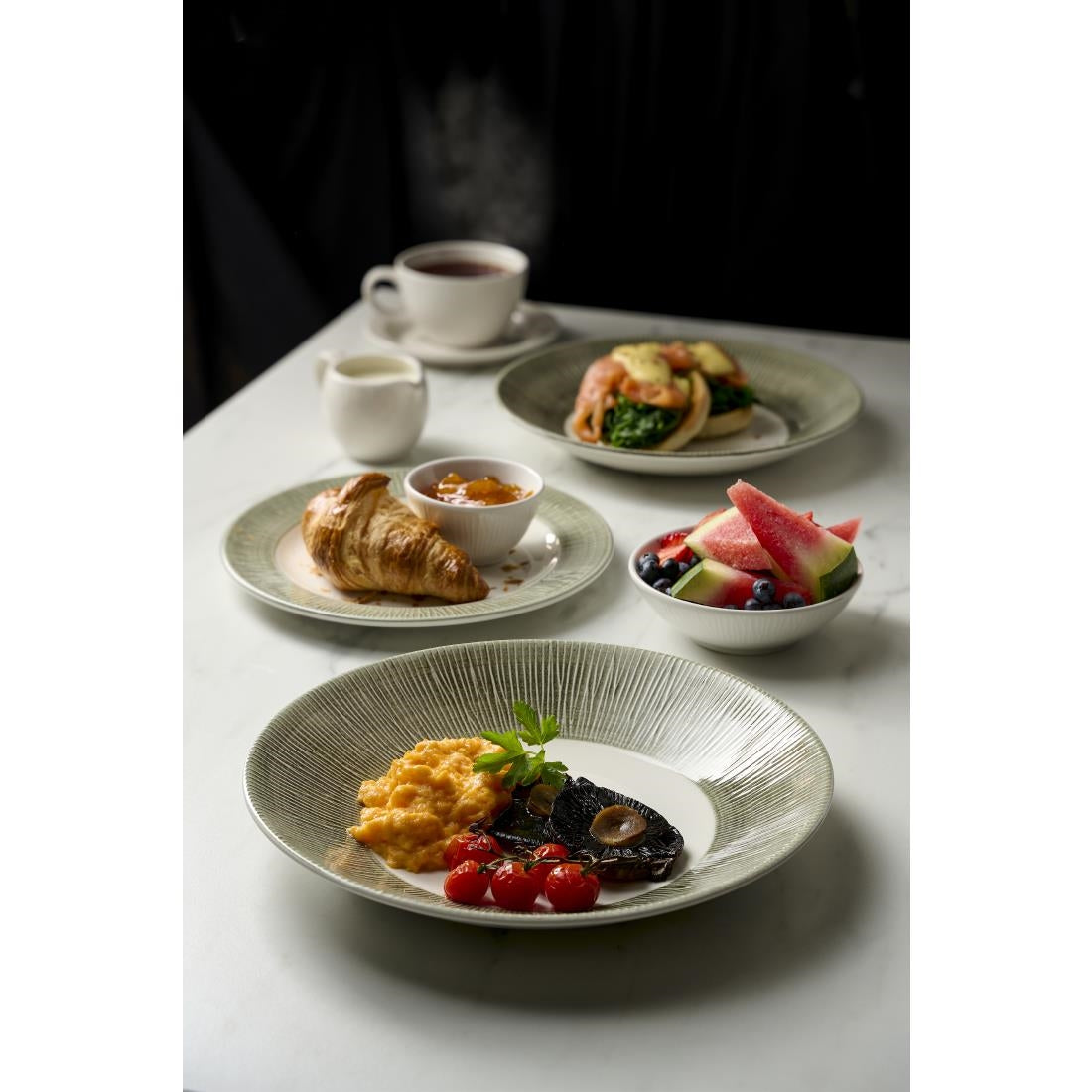 Assiettes classiques Churchill Bamboo Ceramic Spinwash Alpines 206mm (lot de 12) — HR431