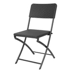 Chaises pliantes en rotin PE Bolero noires (lot de 2) — HS559