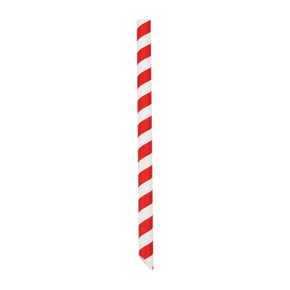 Paille à thé à bulles compostable Fiesta rouge et blanc 12x210mm (lot de 150) — HU368