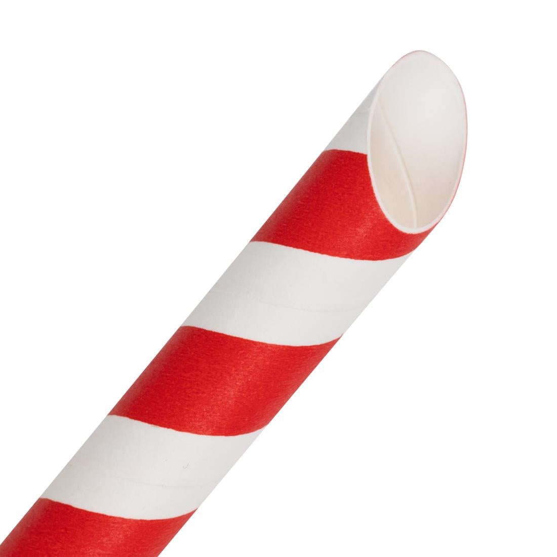 Paille à thé à bulles compostable Fiesta rouge et blanc 12x210mm (lot de 150) — HU368