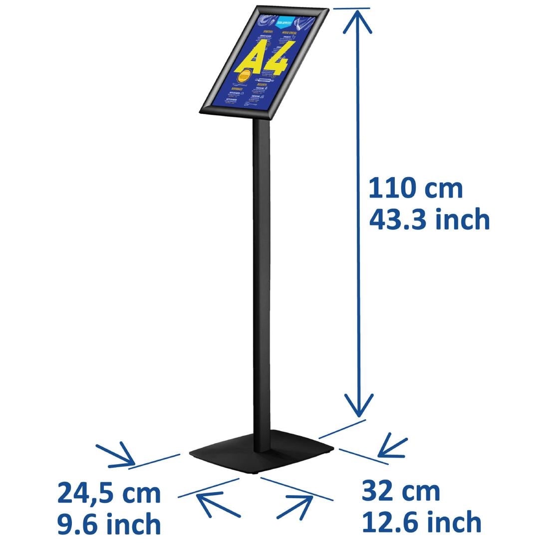 Porte-affiche Europel avec cadre clipsable A4 25mm noir — HU452