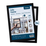 Cadres d'affichage autocollants Europel A4 noirs (lot de 2) — HU456