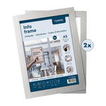 Cadres d'affichage autocollants Europel A5 argent (lot de 2) — HU457