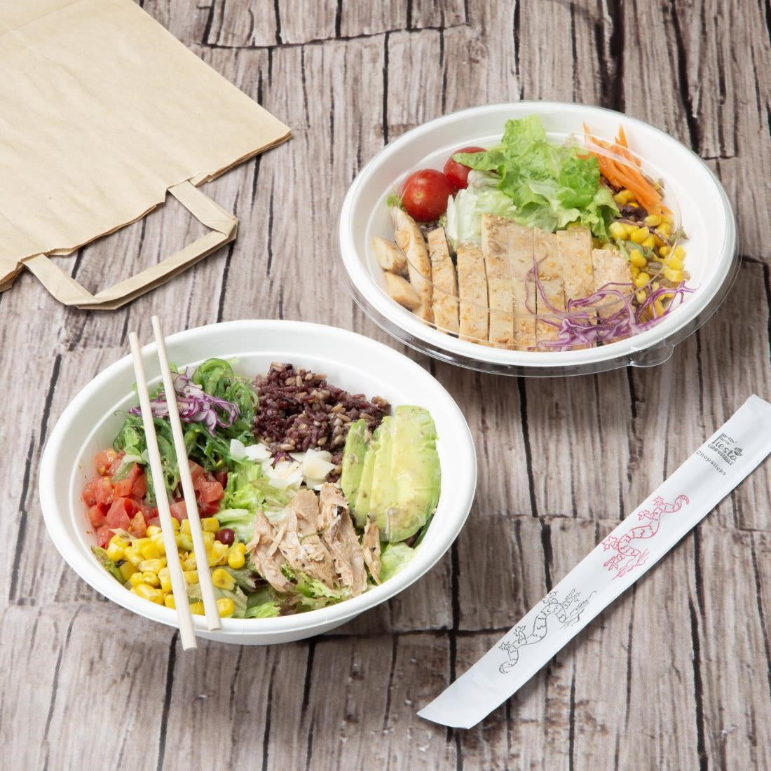 Bols à poke en bagasse Fiesta Compostable 682ml (lot de 50) — HW028