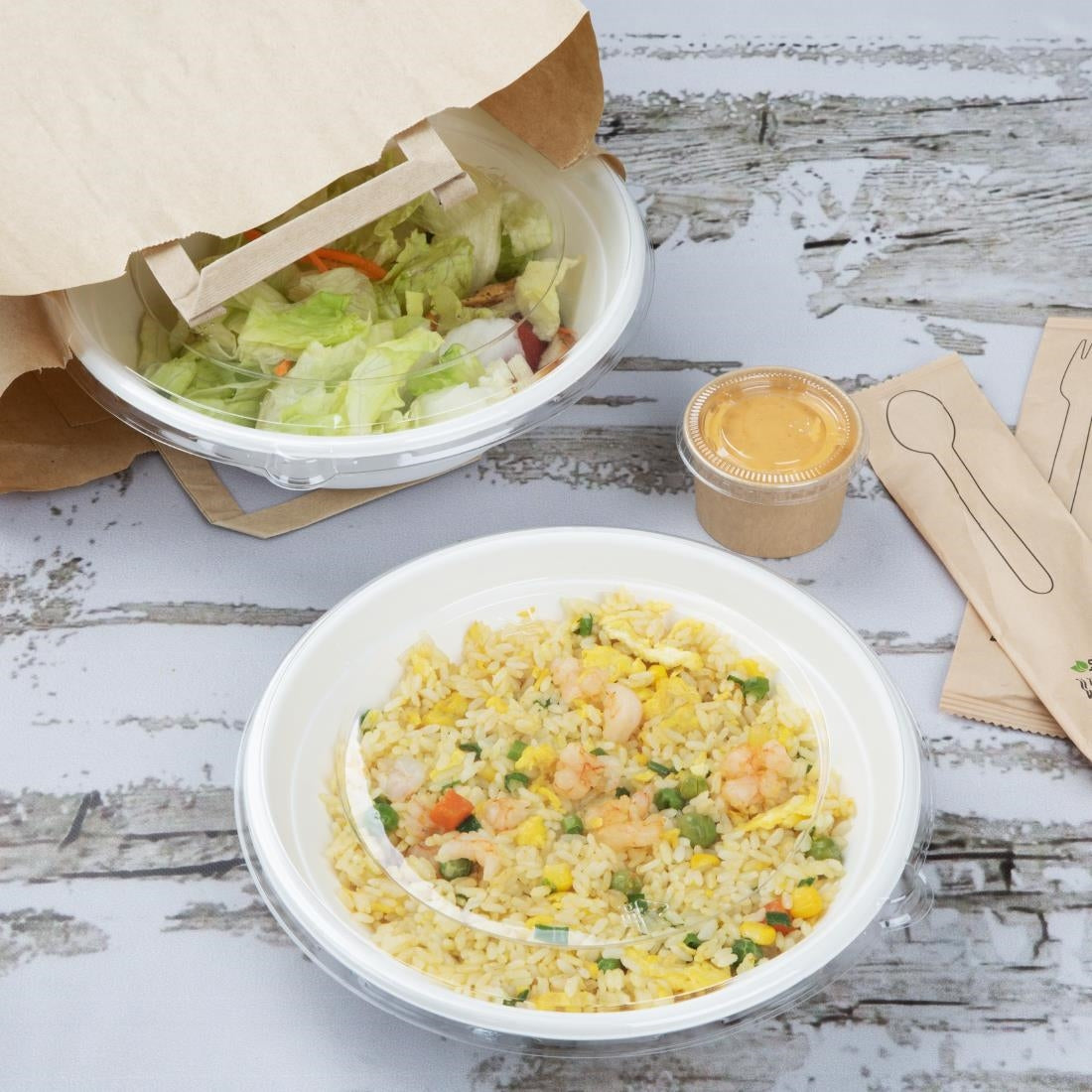 Bols à poke en bagasse Fiesta Compostable 1L (lot de 50) — HW029