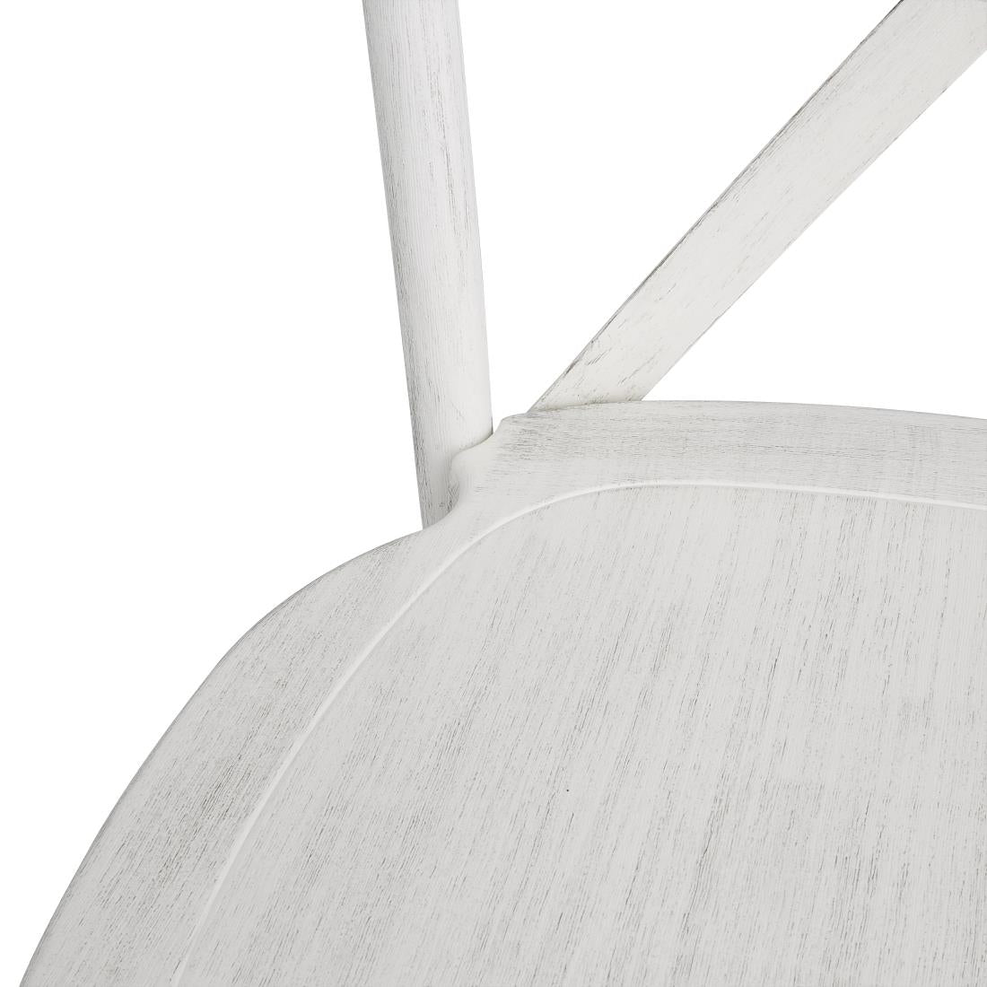 Chaises en résine à dossier croisé Bolero Manhattan blanches (lot de 4) — HW280