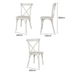Chaises en résine à dossier croisé Bolero Manhattan blanches (lot de 4) — HW280