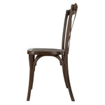 Chaises en résine à dossier croisé Bolero Manhattan effet bois foncé (lot de 4) — HW281