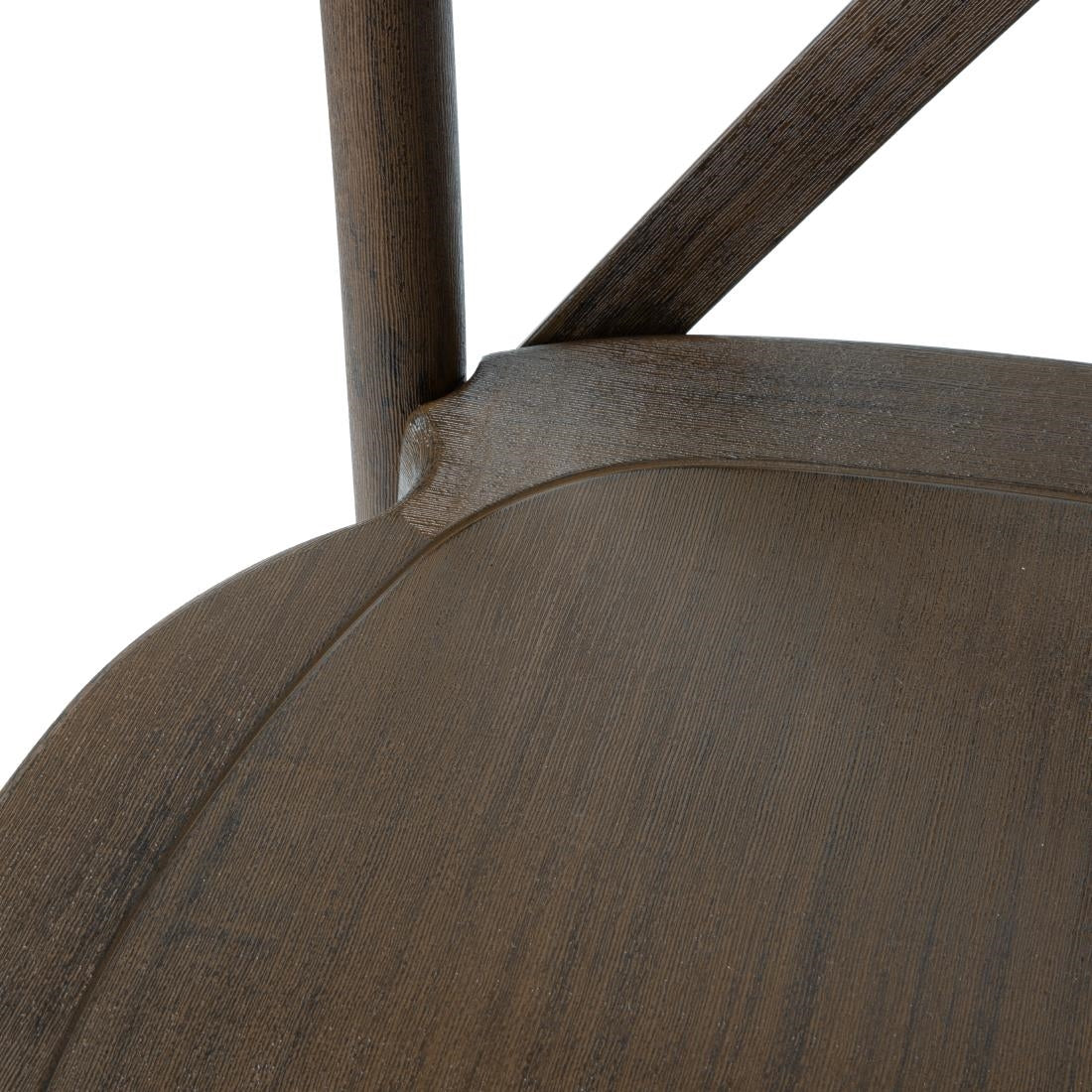 Chaises en résine à dossier croisé Bolero Manhattan effet bois foncé (lot de 4) — HW281