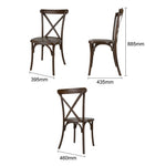 Chaises en résine à dossier croisé Bolero Manhattan effet bois foncé (lot de 4) — HW281