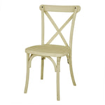 Chaises à dossier croisé en résine Bolero Manhattan effet bois naturel (lot de 4) — HW282