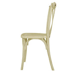 Chaises à dossier croisé en résine Bolero Manhattan effet bois naturel (lot de 4) — HW282
