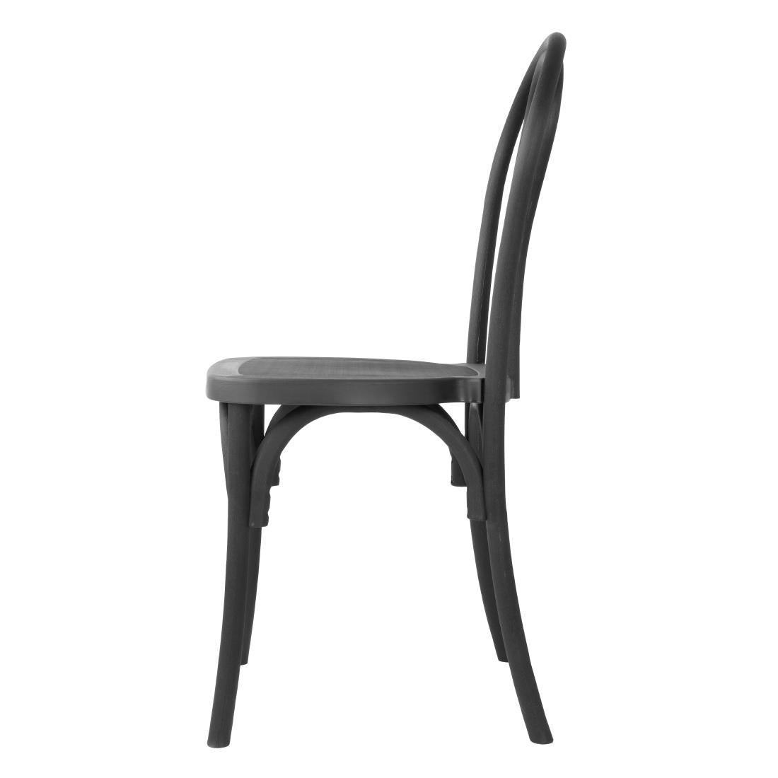 Chaises en résine style bois courbé Bolero Soho noires (lot de 4) — HW286