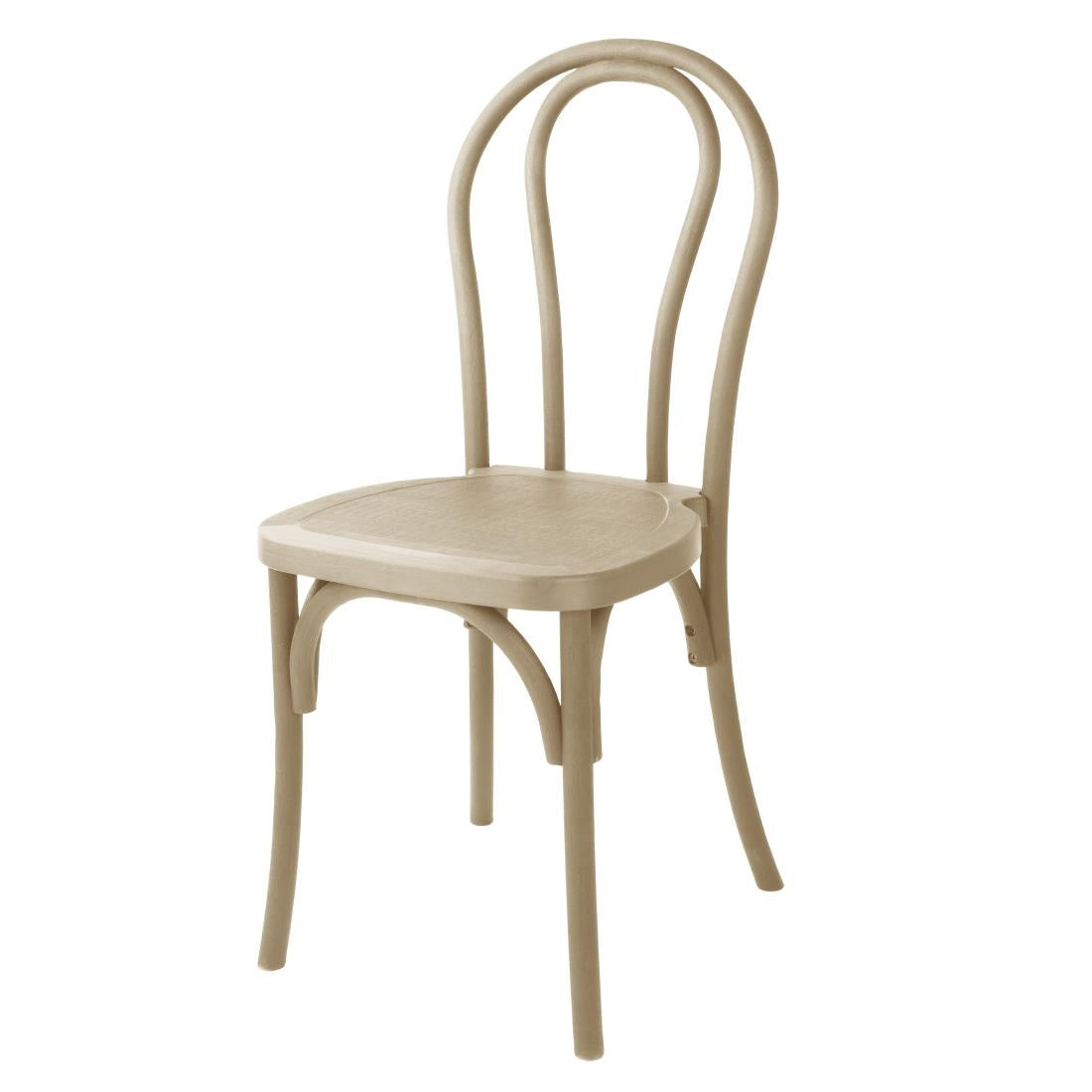 Chaises en résine style bois courbé Bolero Soho coloris naturel (lot de 4) — HW289