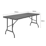 Table pliante rectangulaire effet rotin Bolero 1829mm — HW299