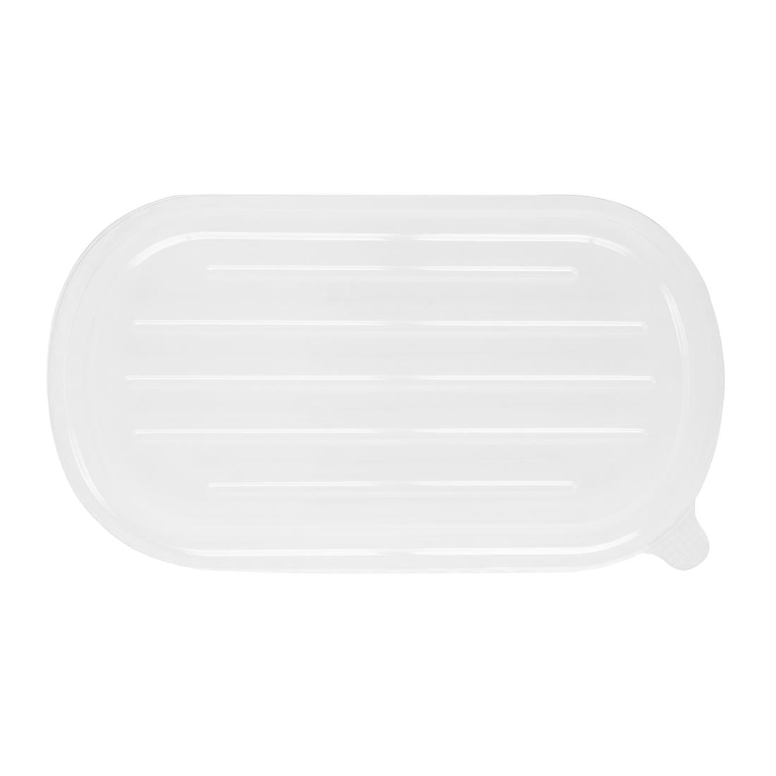 Couvercles PET pour barquettes ovales en bagasse Fiesta Recyclable — HW630