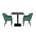 Table carrée Bolero Complete effet pierre noire 700mm — HW851