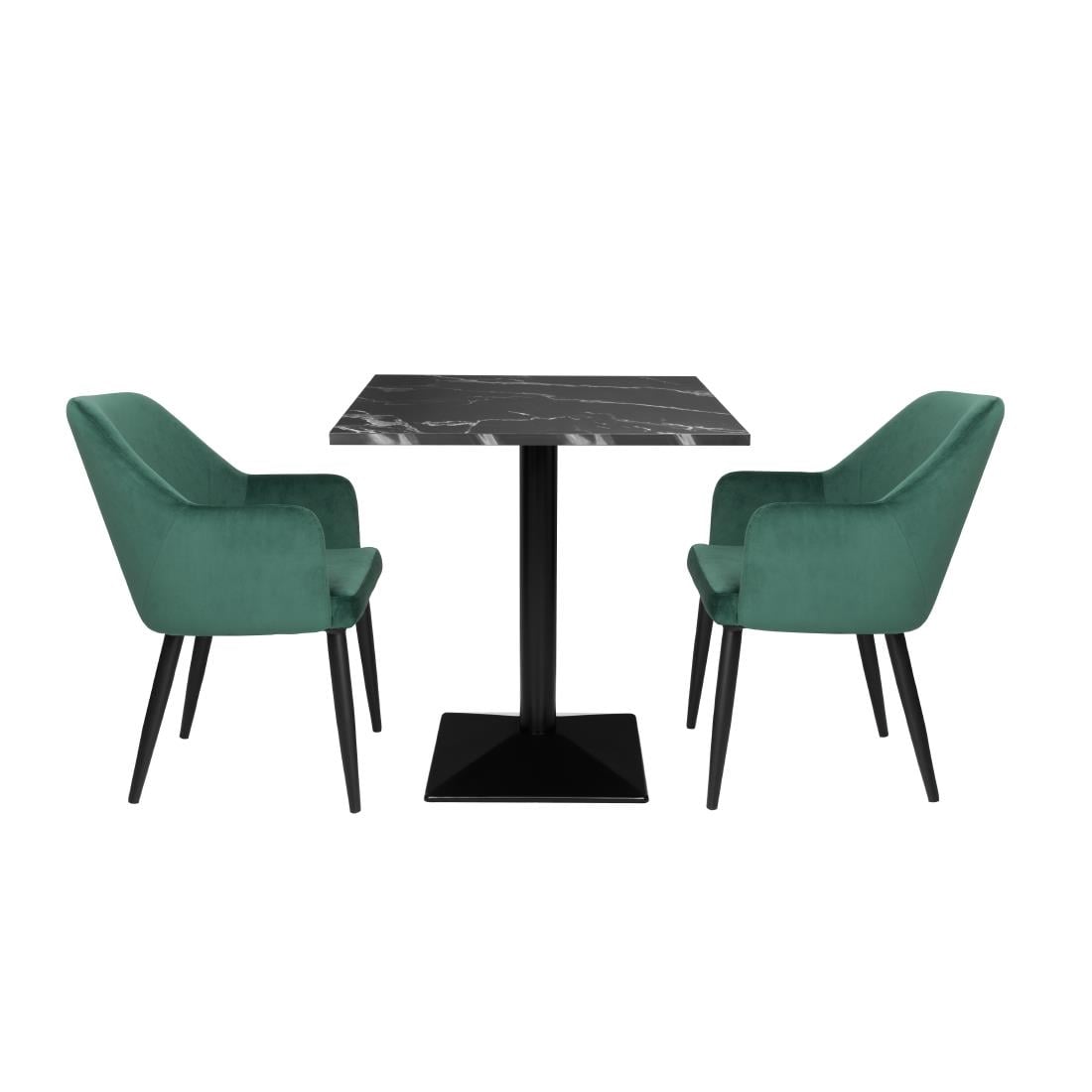 Table carrée Bolero Complete effet pierre noire 700mm — HW851