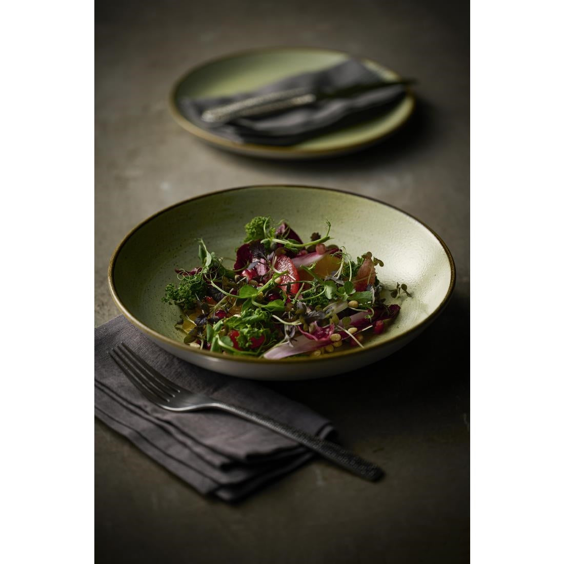 Assiettes avec rebord Churchill Stonecast Raw Green Evolve 220mm (Lot de 12) — HX040