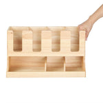 Organisateur de gobelets et condiments en bois d'hévéa Olympia 450x405x240mm — HX395